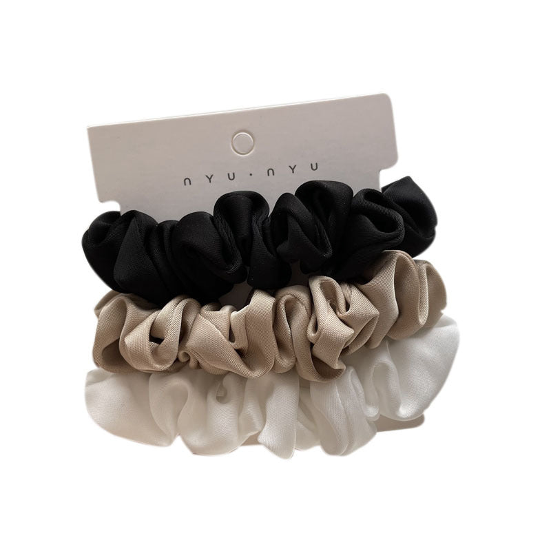 Elegant Silky Satin Simple French Hairtie
 Product information:
 
 Color: Type A black apricot White, type B coffee black and white, type C apricot Brown black, type D beige brown Black, Type E coffee beige