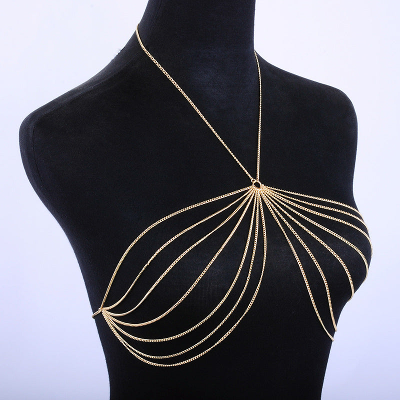 Metal Body Chain, Clothing Matching Necklace, Sweater Chain  ，