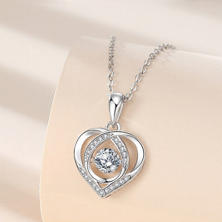 Beating Heart Necklace: Luxury Rhinestone Jewelry - Women's Love Pendant