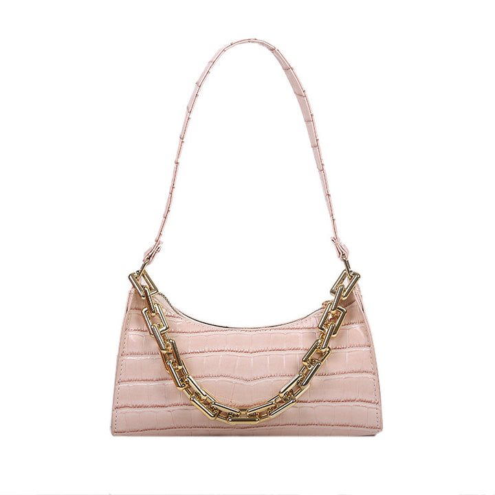 Chained One-Shoulder Woman Bag With Armpit Baguette Bag