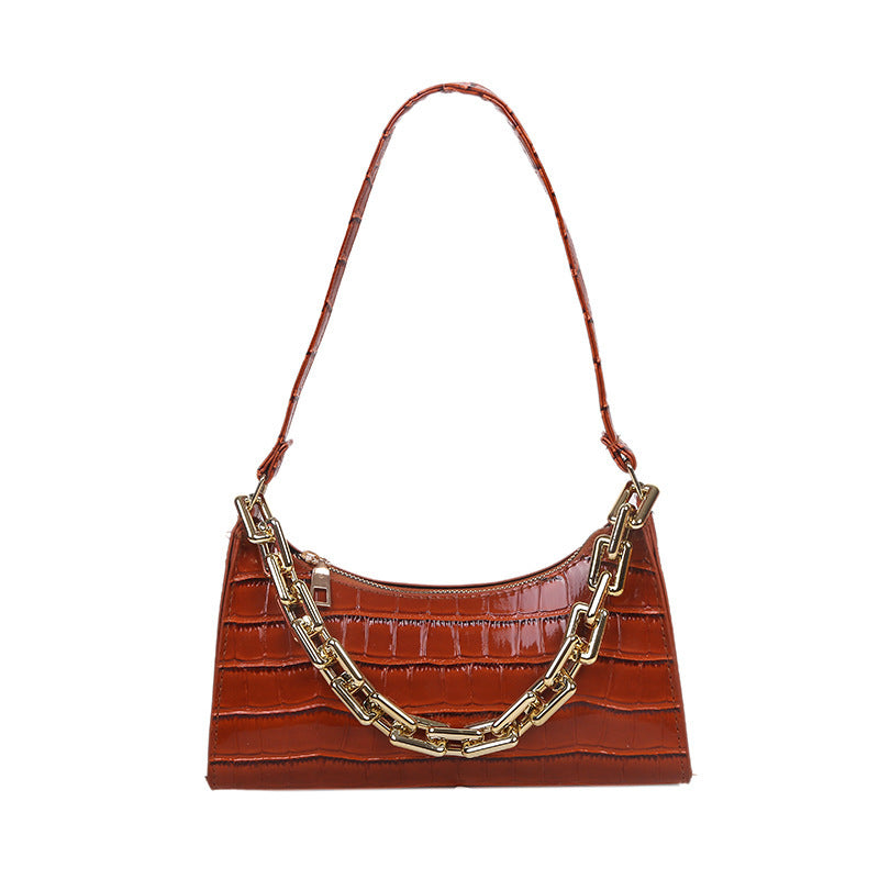 Chained One-Shoulder Woman Bag With Armpit Baguette Bag