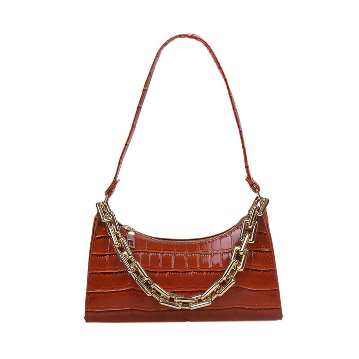 Chained One-Shoulder Woman Bag With Armpit Baguette Bag