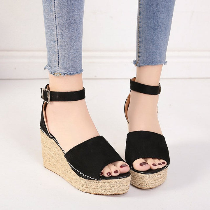 Female Buckle Fish Mouth High Heels