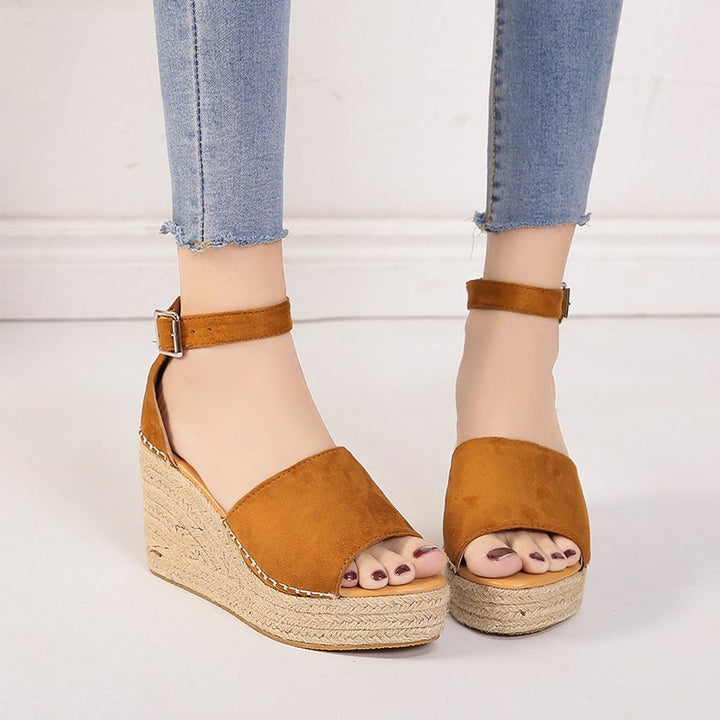 Female Buckle Fish Mouth High Heels