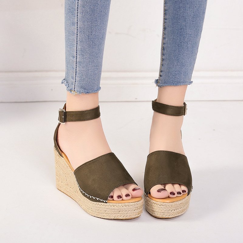 Female Buckle Fish Mouth High Heels