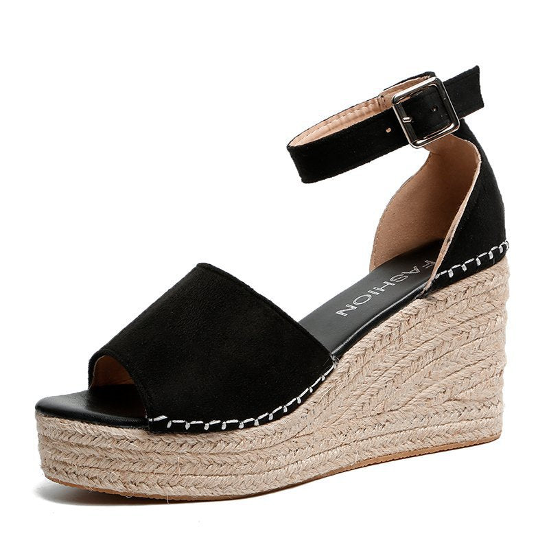 Female Buckle Fish Mouth High Heels