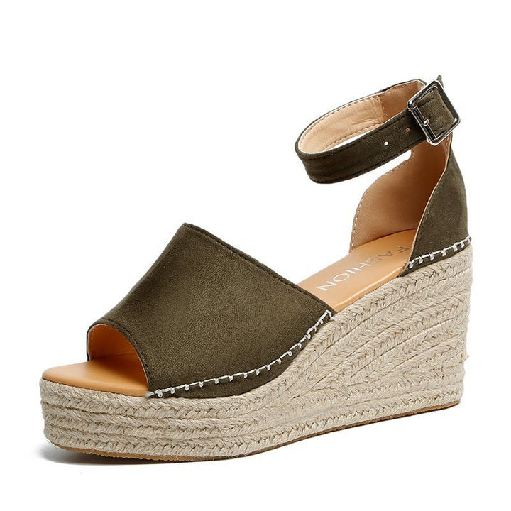 Female Buckle Fish Mouth High Heels
