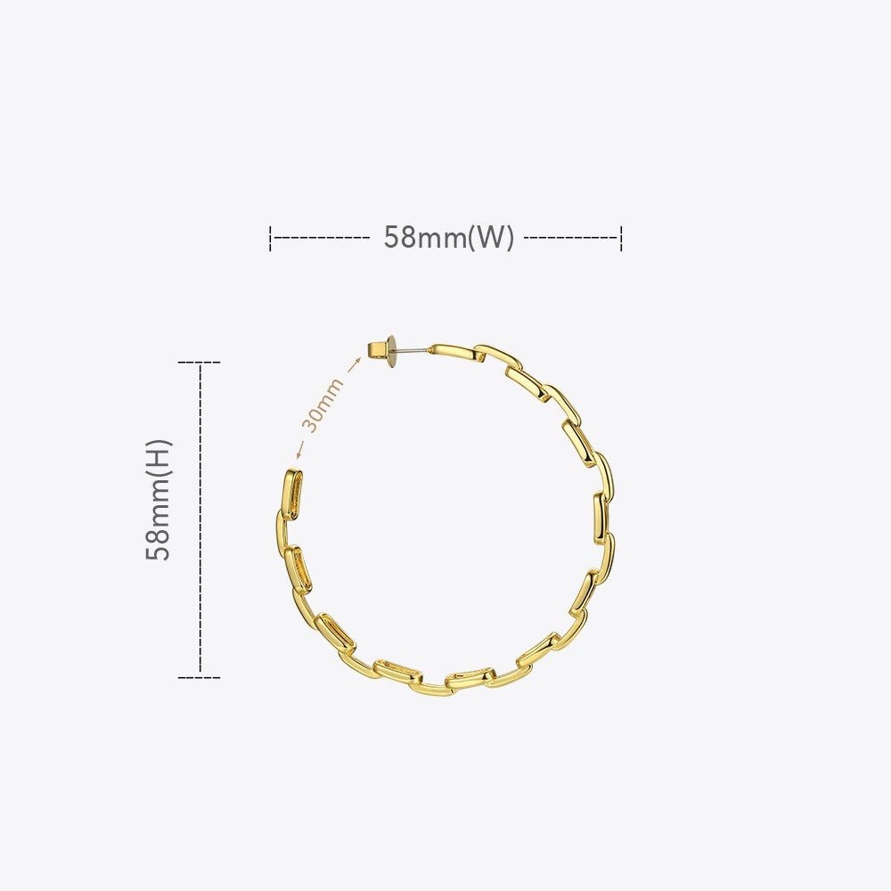 18K Gold Plated Brass Statement Chain Stud Earrings - Glow Goddess