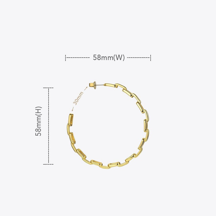 18K Gold Plated Brass Statement Chain Stud Earrings - Glow Goddess