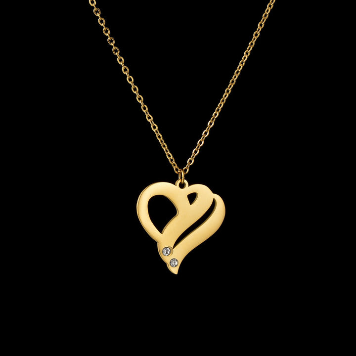 18k Gold Stainless Steel Heart - shaped Pendant Necklace For Women In Europe And America - Glow Goddess