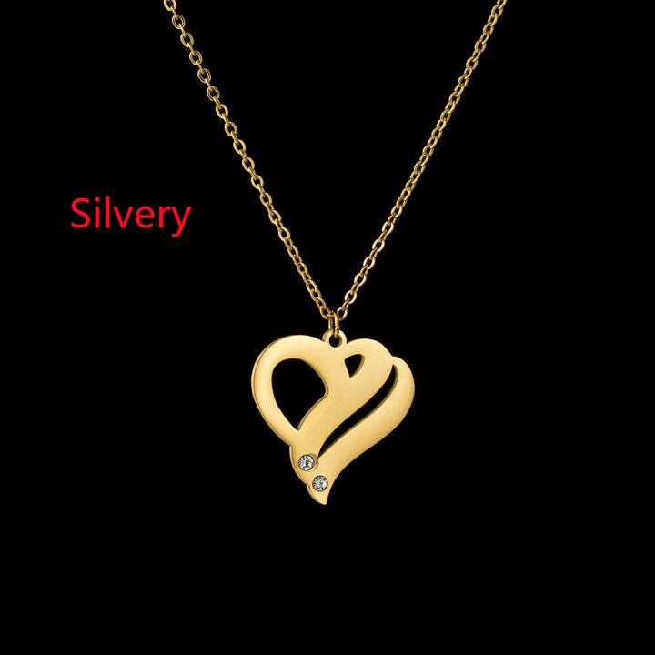 18k Gold Stainless Steel Heart - shaped Pendant Necklace For Women In Europe And America - Glow Goddess
