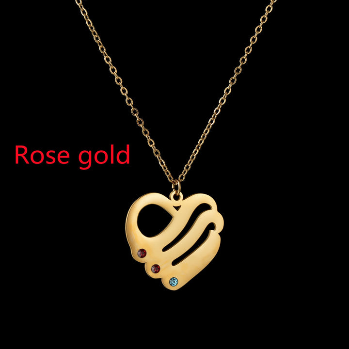 18k Gold Stainless Steel Heart - shaped Pendant Necklace For Women In Europe And America - Glow Goddess