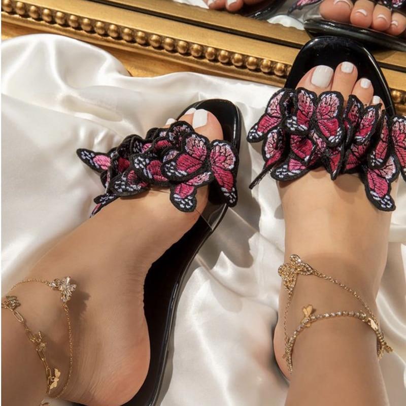 2021 Summer Slippers Fashion Butterfly Flat Sandals for Outdoor - Glow Goddess