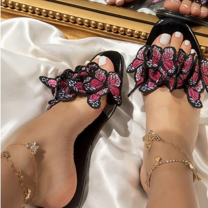 2021 Summer Slippers Fashion Butterfly Flat Sandals for Outdoor - Glow Goddess