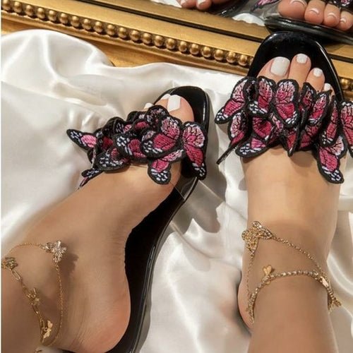 2021 Summer Slippers Fashion Butterfly Flat Sandals for Outdoor - Glow Goddess