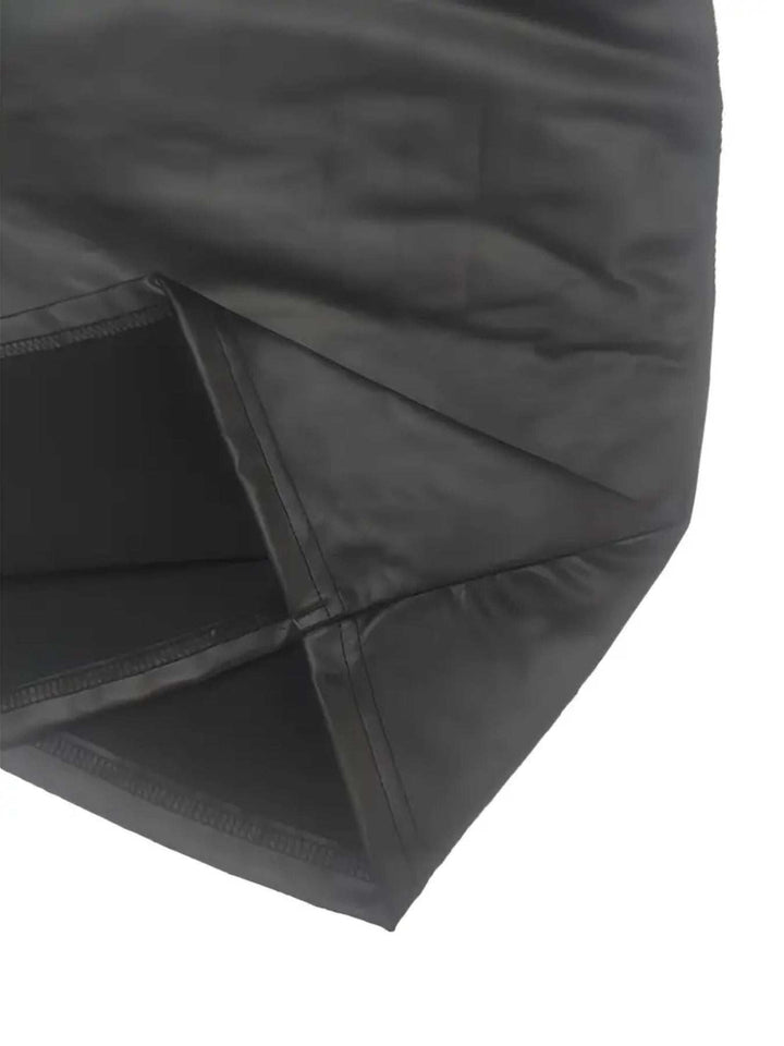 2025 Women's V - neck Dress, Leather Dress, Cycling Dress, Street Style - Glow Goddess