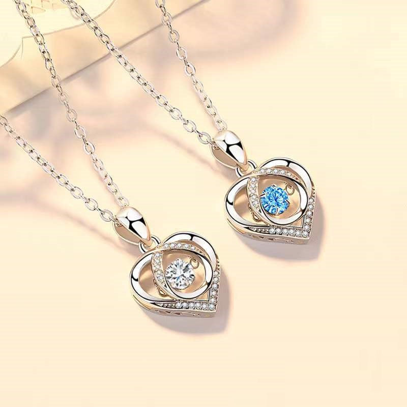 Beating Heart Necklace: Luxury Rhinestone Jewelry - Women's Love Pendant