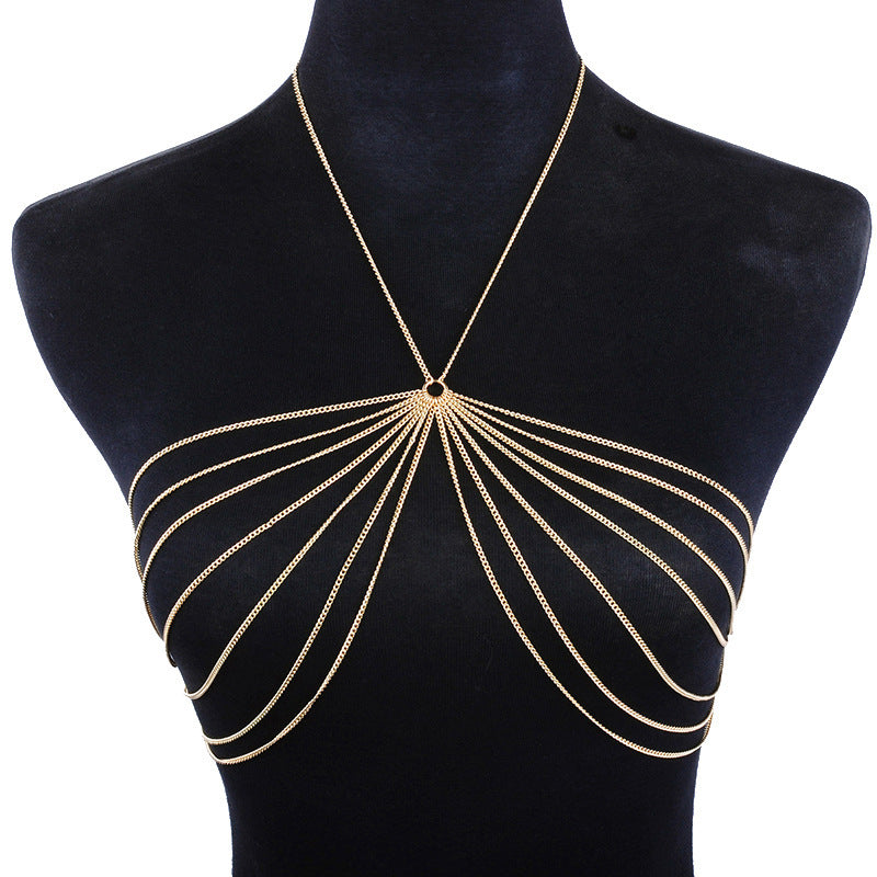 Metal Body Chain, Clothing Matching Necklace, Sweater Chain  ，
