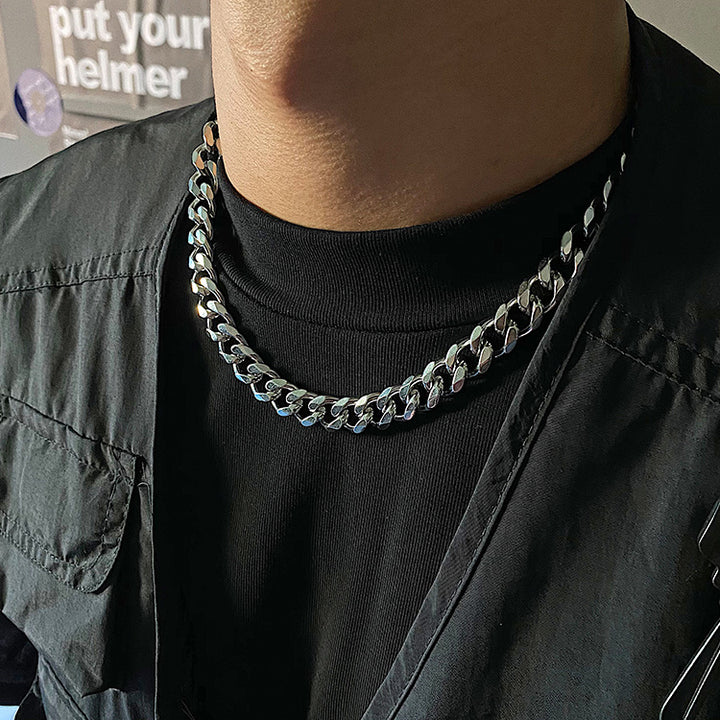 Men's High Street Hip Hop Titanium Steel Cuban Necklace