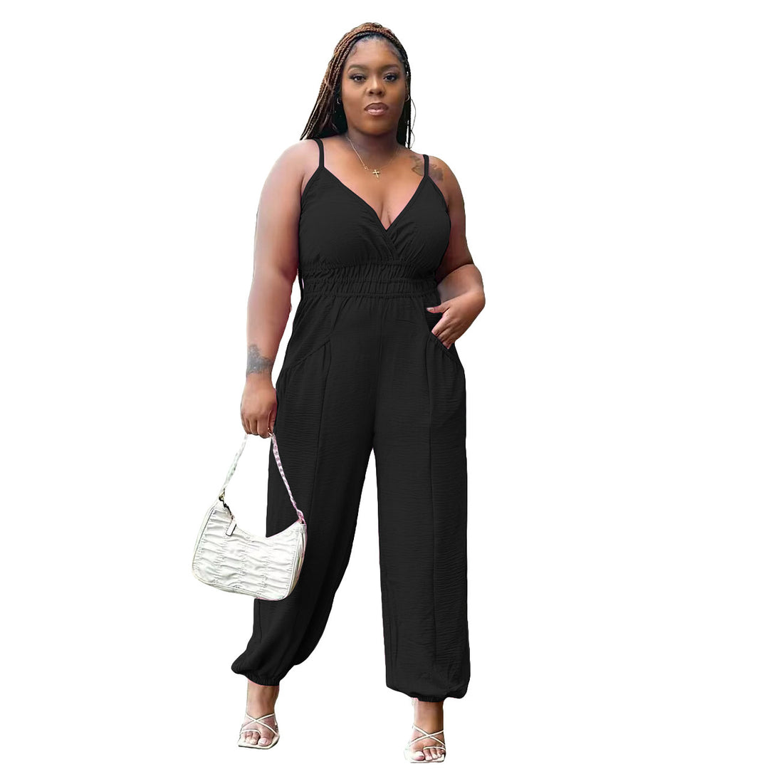 Women's Slip Cotton And Linen Jumpsuit