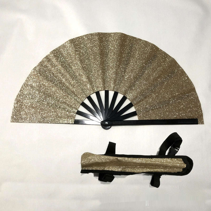 33cm Glitter Fan With Fan Bag - Glow Goddess