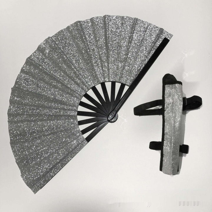 33cm Glitter Fan With Fan Bag - Glow Goddess
