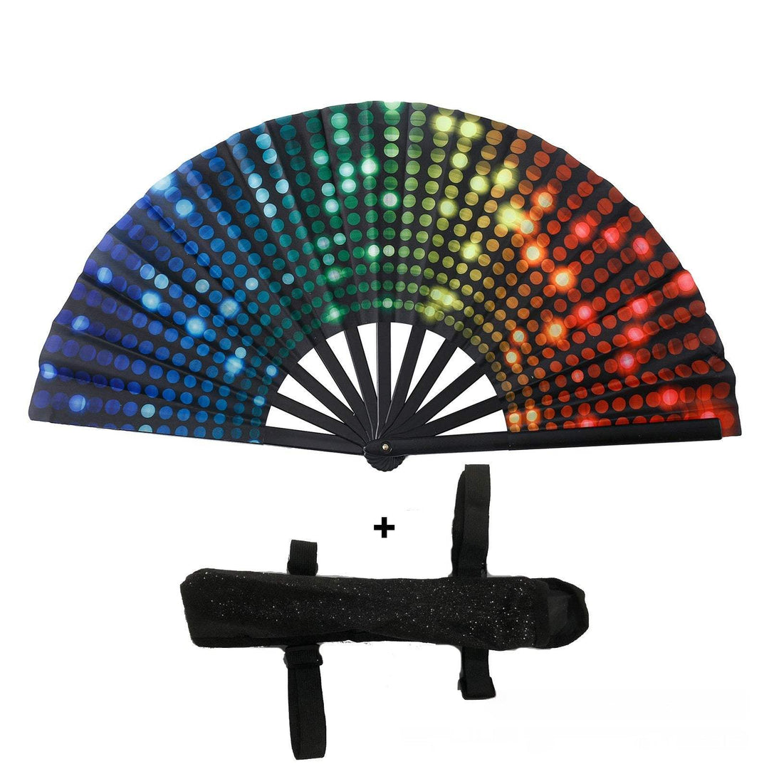 33cm Glitter Fan With Fan Bag - Glow Goddess