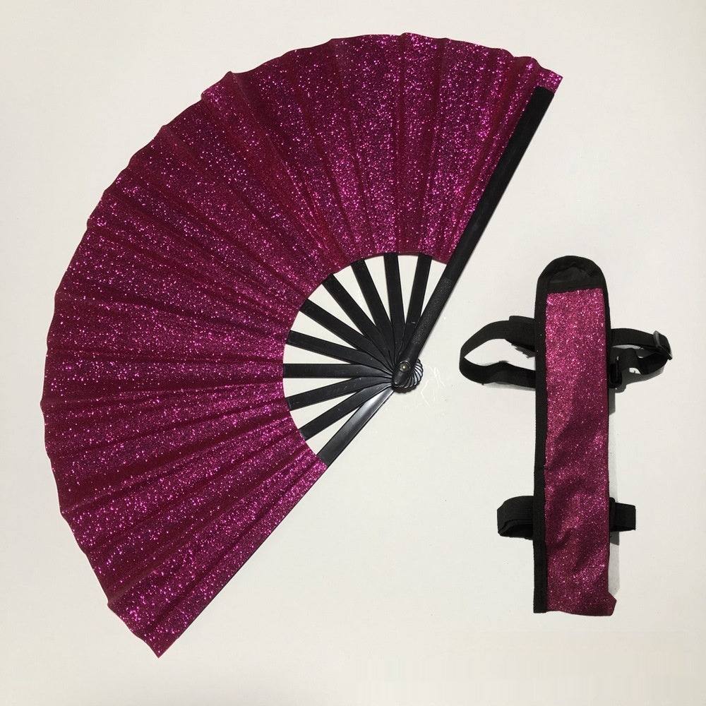 33cm Glitter Fan With Fan Bag - Glow Goddess