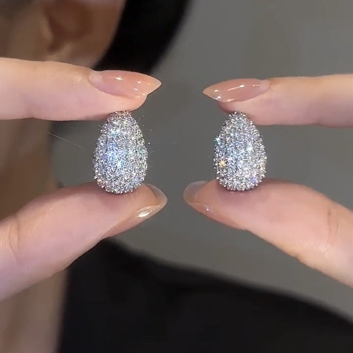 Exquisite Micro-Inlaid Zircon Water Drop Earrings - Fashion Jewelry for Women