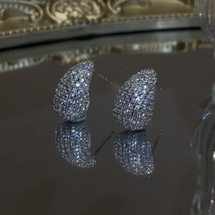 Exquisite Micro-Inlaid Zircon Water Drop Earrings - Fashion Jewelry for Women