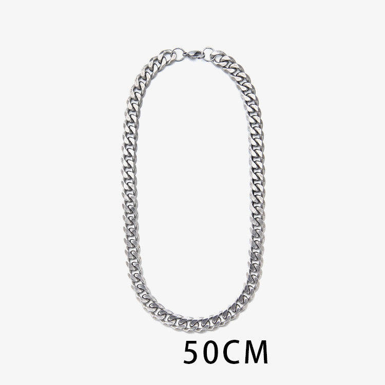 Men's High Street Hip Hop Titanium Steel Cuban Necklace