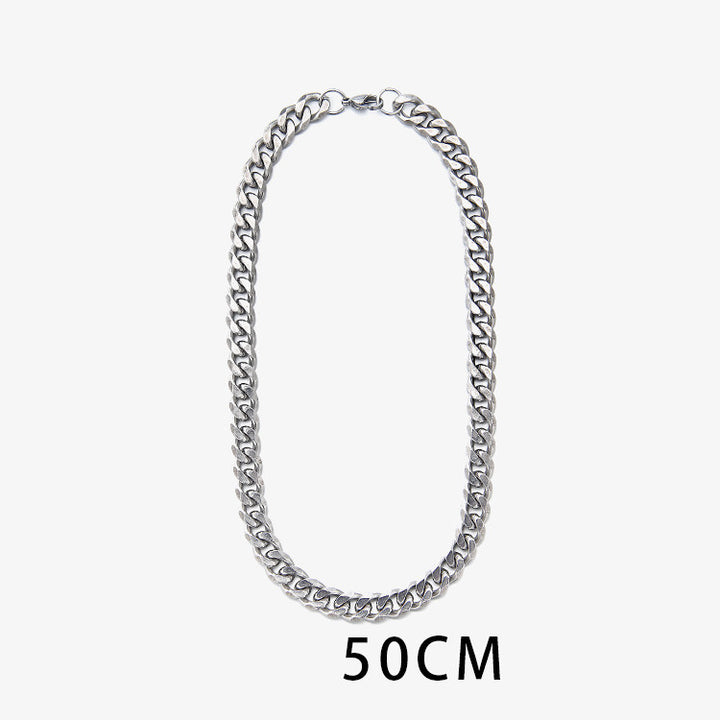 Men's High Street Hip Hop Titanium Steel Cuban Necklace
