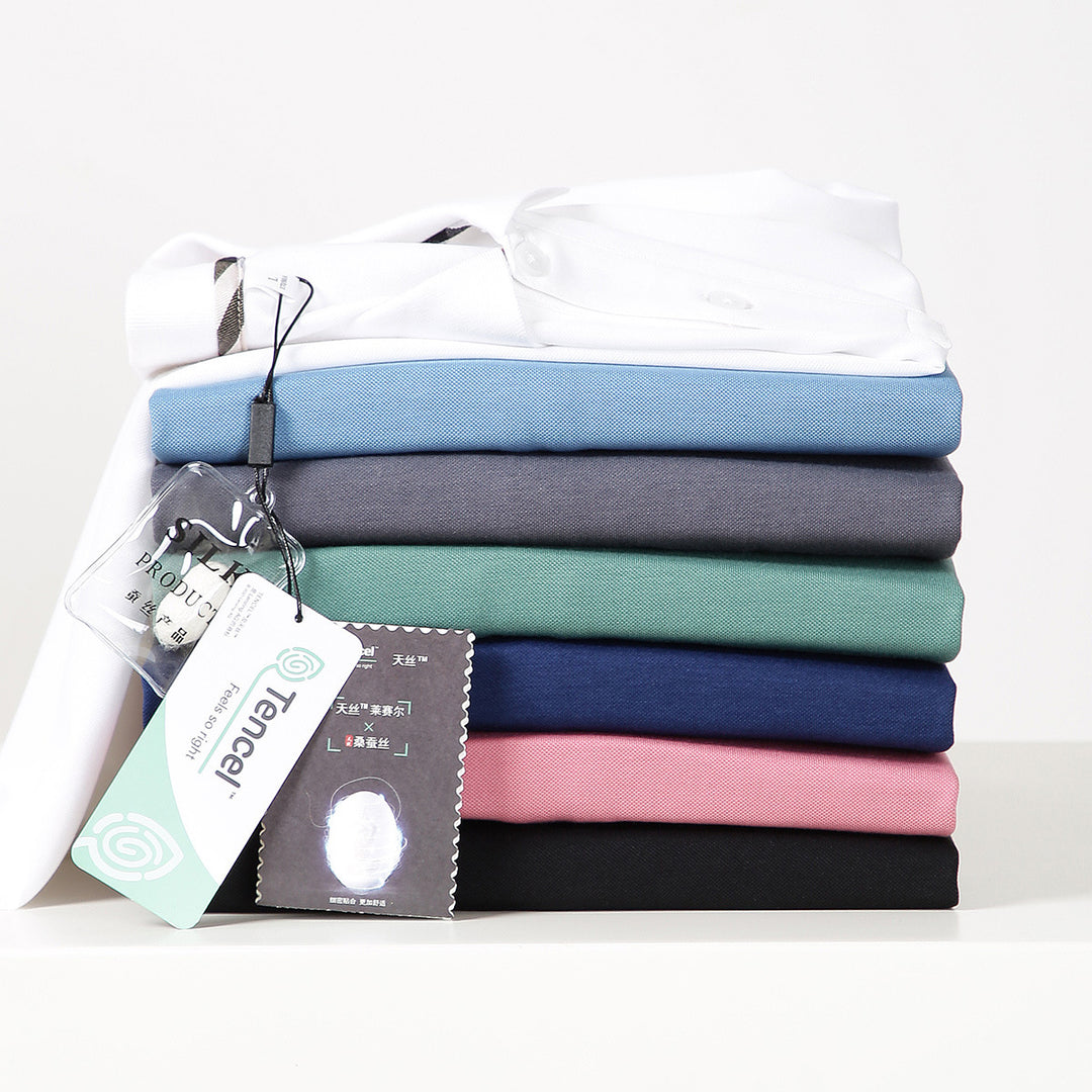 Tencel Lyocell Short-Sleeved Natural Silk T-shirt