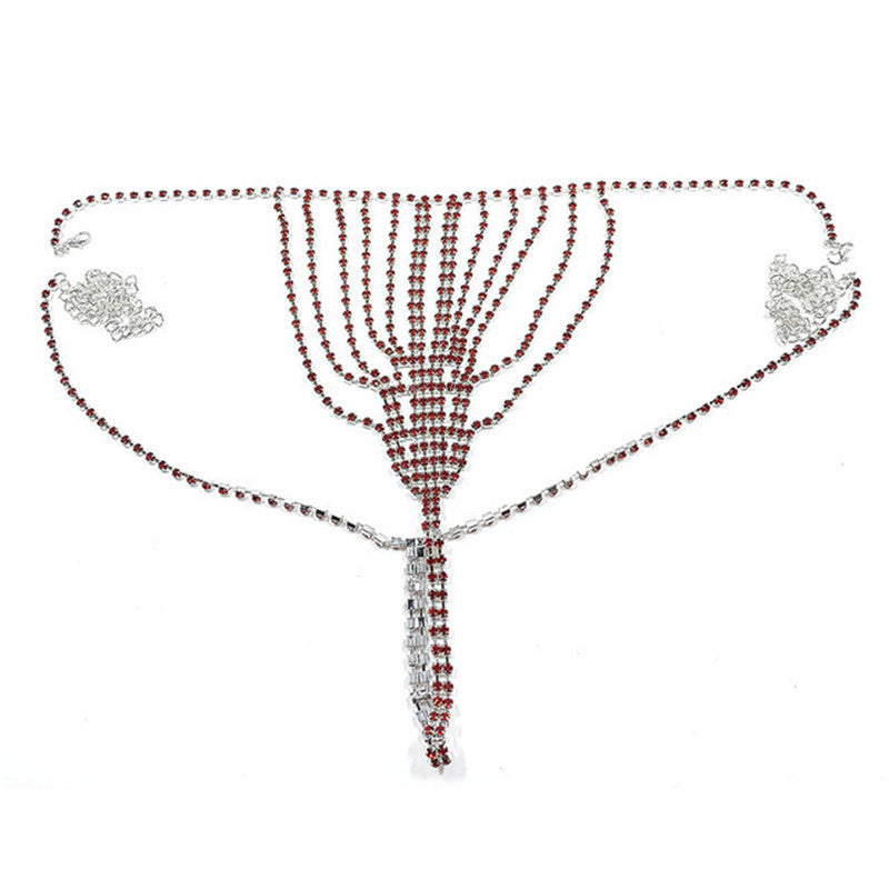 Woman Bikini Style Rhinestone Waist Chain Accessories