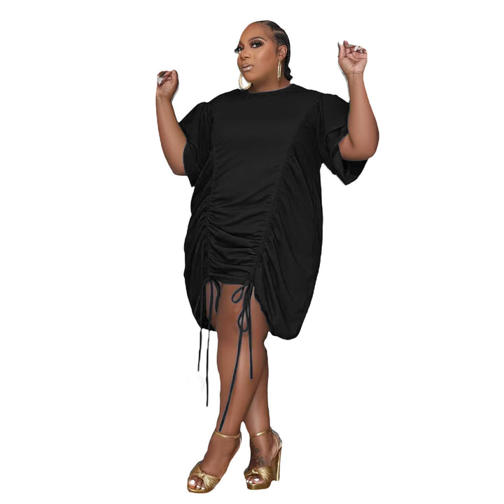 Women's Double Sleeve Drawstring Dress