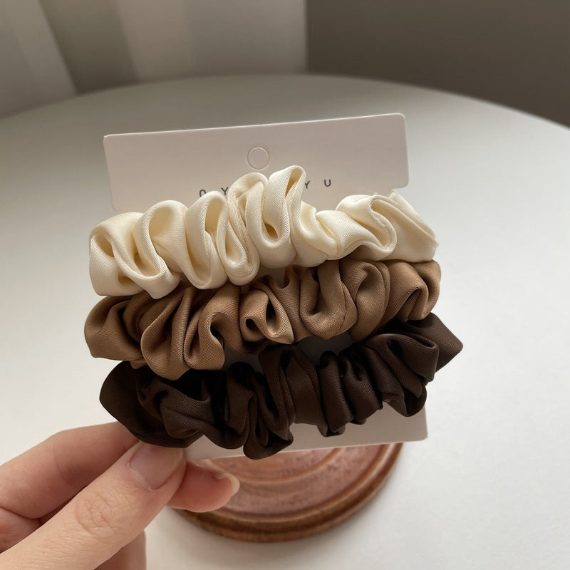 Elegant Silky Satin Simple French Hairtie
 Product information:
 
 Color: Type A black apricot White, type B coffee black and white, type C apricot Brown black, type D beige brown Black, Type E coffee beige