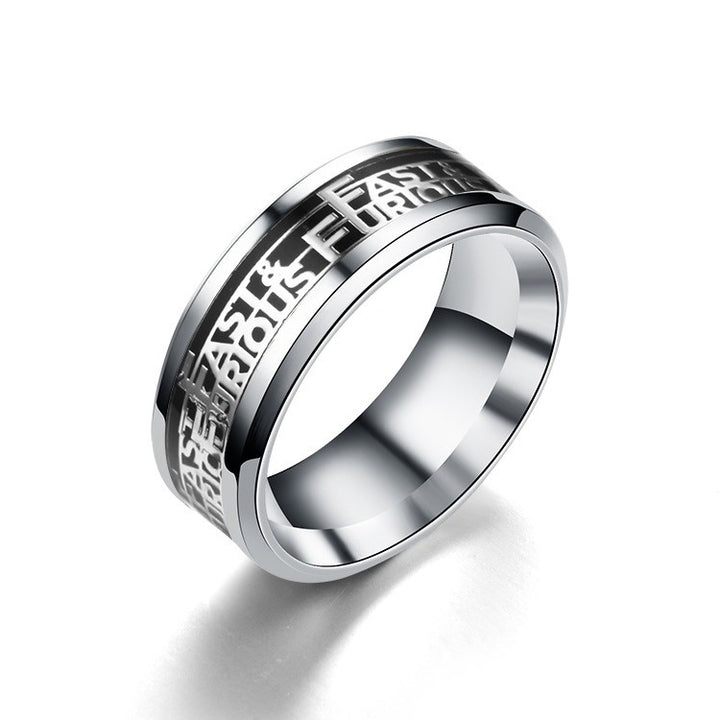 Couples Tungsten Steel Ring Color Opal Simple Jewelry