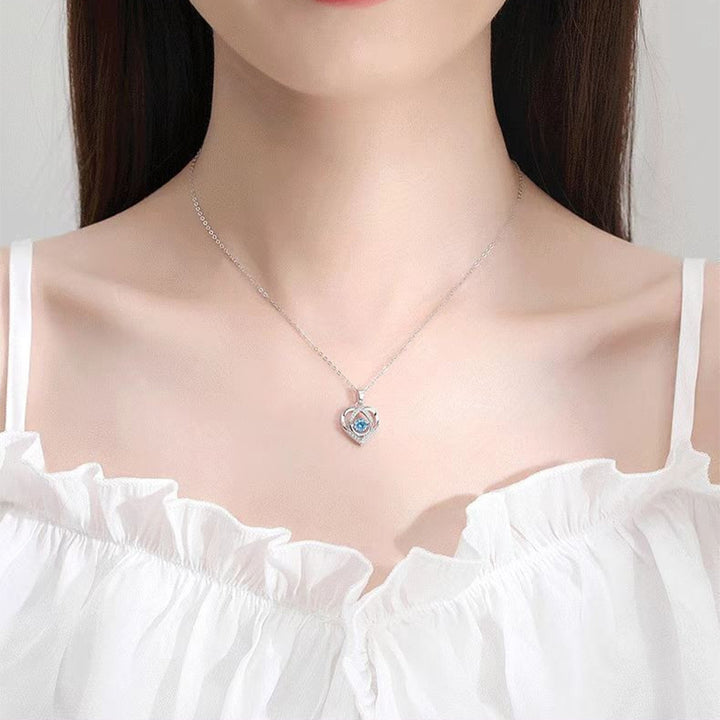 Beating Heart Necklace: Luxury Rhinestone Jewelry - Women's Love Pendant