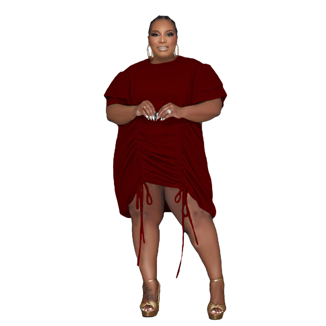Women's Double Sleeve Drawstring Dress