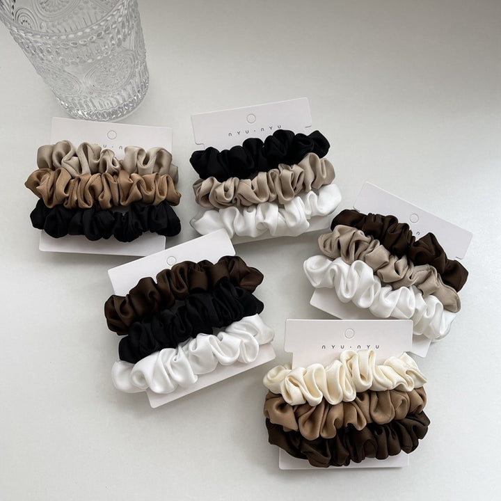 Elegant Silky Satin Simple French Hairtie
 Product information:
 
 Color: Type A black apricot White, type B coffee black and white, type C apricot Brown black, type D beige brown Black, Type E coffee beige