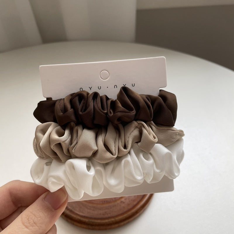 Elegant Silky Satin Simple French Hairtie
 Product information:
 
 Color: Type A black apricot White, type B coffee black and white, type C apricot Brown black, type D beige brown Black, Type E coffee beige