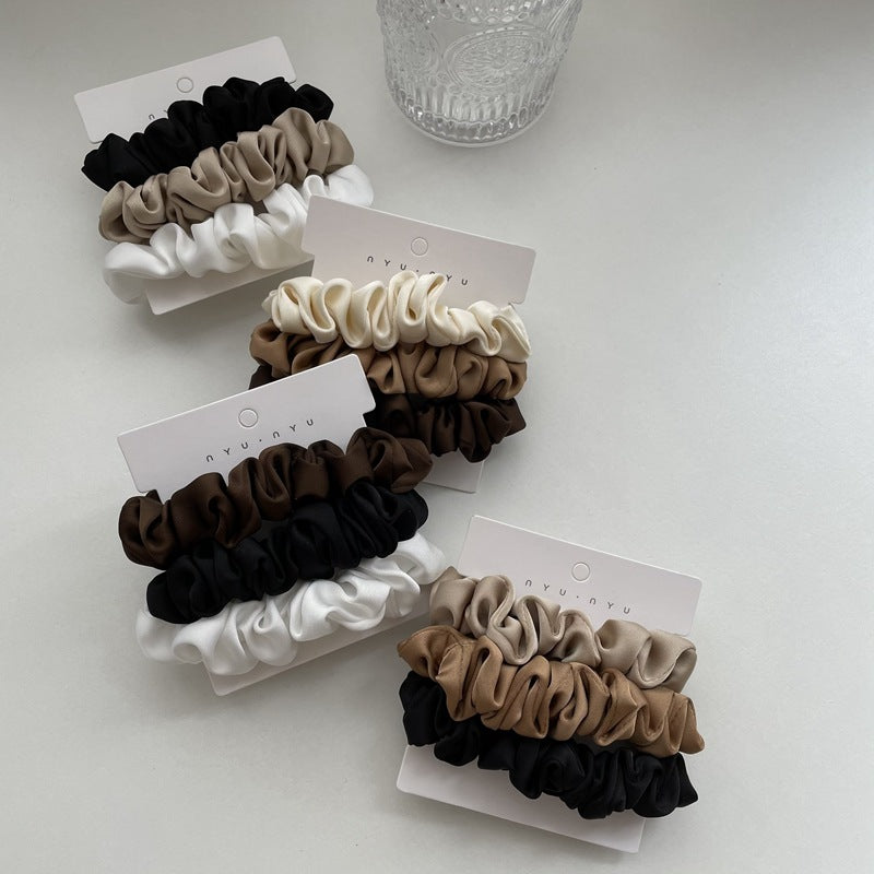 Elegant Silky Satin Simple French Hairtie
 Product information:
 
 Color: Type A black apricot White, type B coffee black and white, type C apricot Brown black, type D beige brown Black, Type E coffee beige