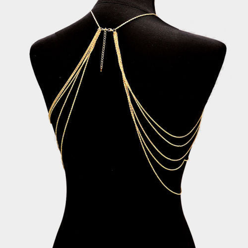 Metal Body Chain, Clothing Matching Necklace, Sweater Chain  ，