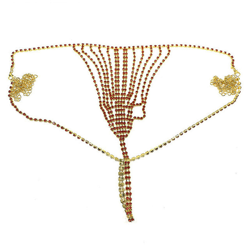Woman Bikini Style Rhinestone Waist Chain Accessories