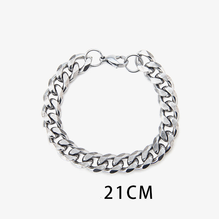 Men's High Street Hip Hop Titanium Steel Cuban Necklace