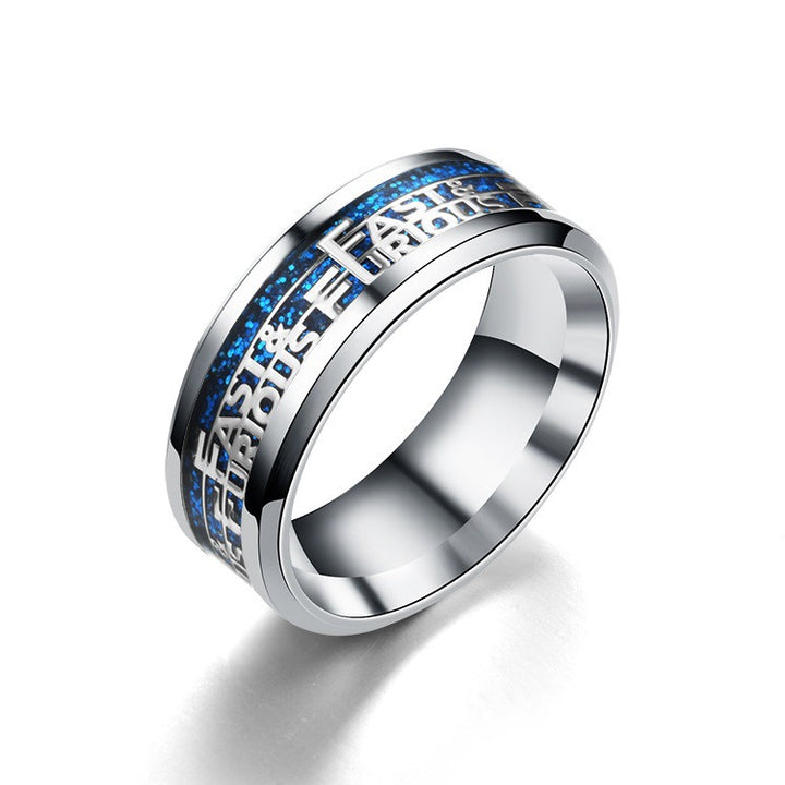 Couples Tungsten Steel Ring Color Opal Simple Jewelry