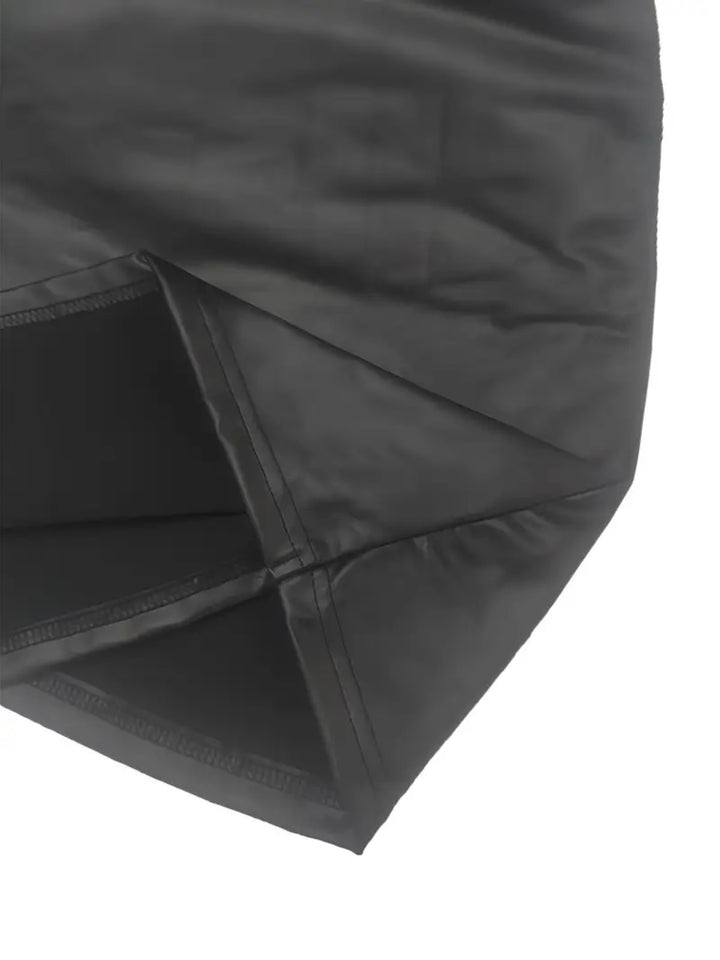 2025 Women's V-neck Dress, Leather Dress, Cycling Dress, Street Style