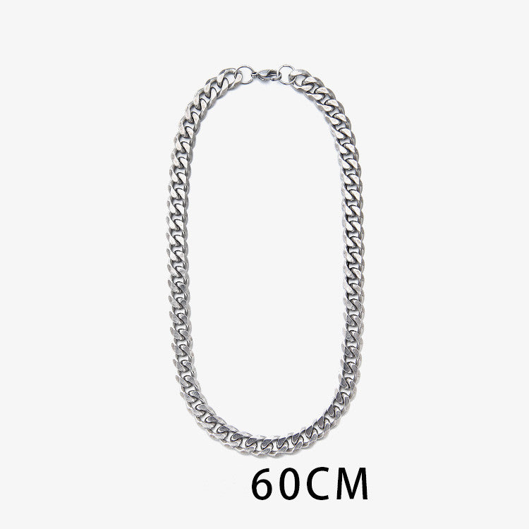 Men's High Street Hip Hop Titanium Steel Cuban Necklace
