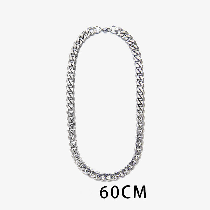 Men's High Street Hip Hop Titanium Steel Cuban Necklace