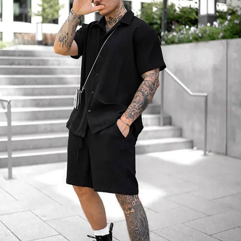 Men's Casual Polo Short Sleeve Shirt and Shorts Set – Comfortable Summer Outfit 2-Piece Suit
